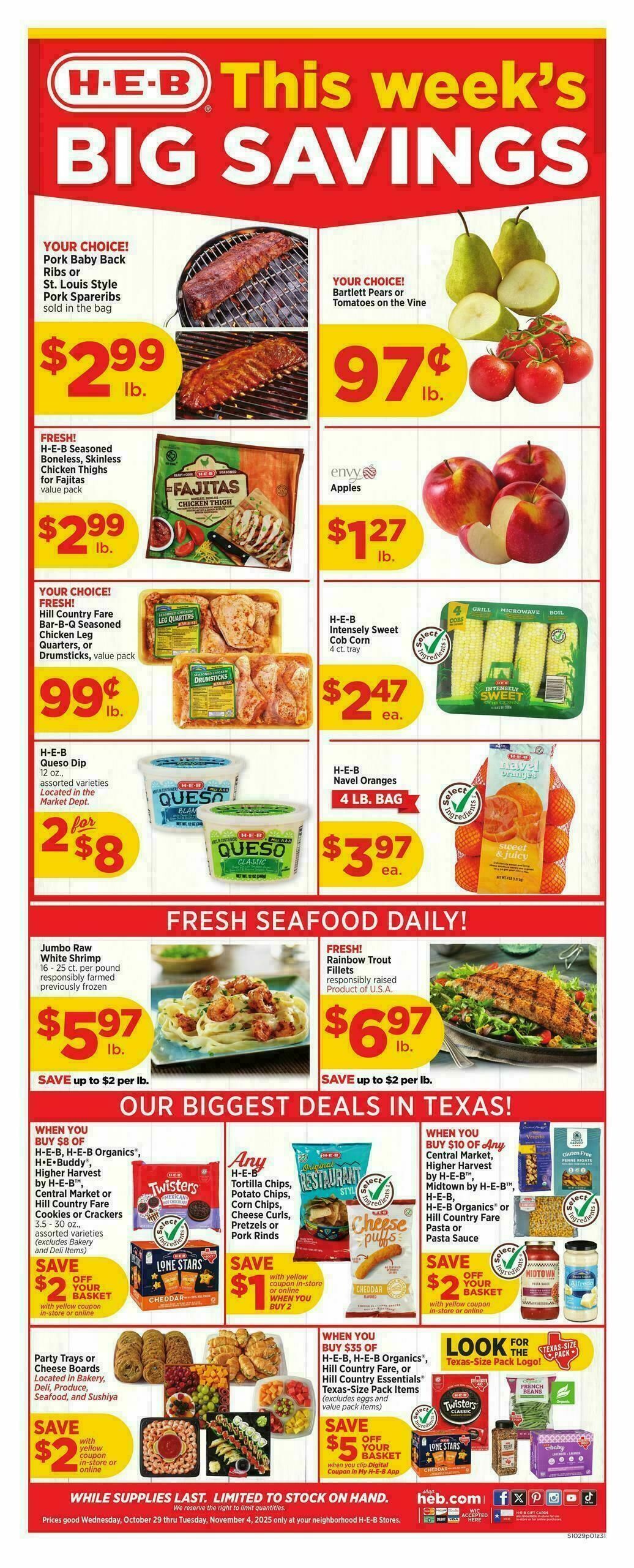 H-E-B Weekly Ad from October 29
