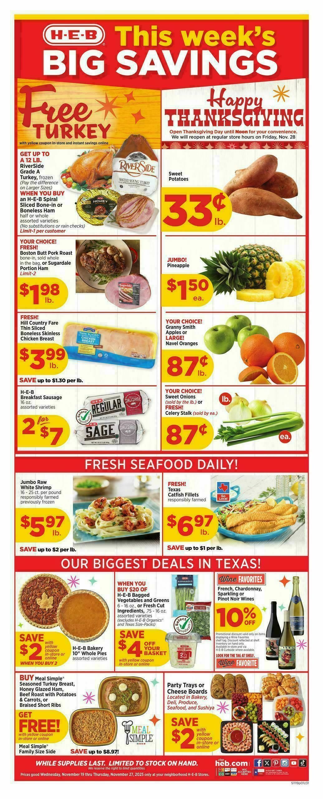 H-E-B Weekly Ad from November 19
