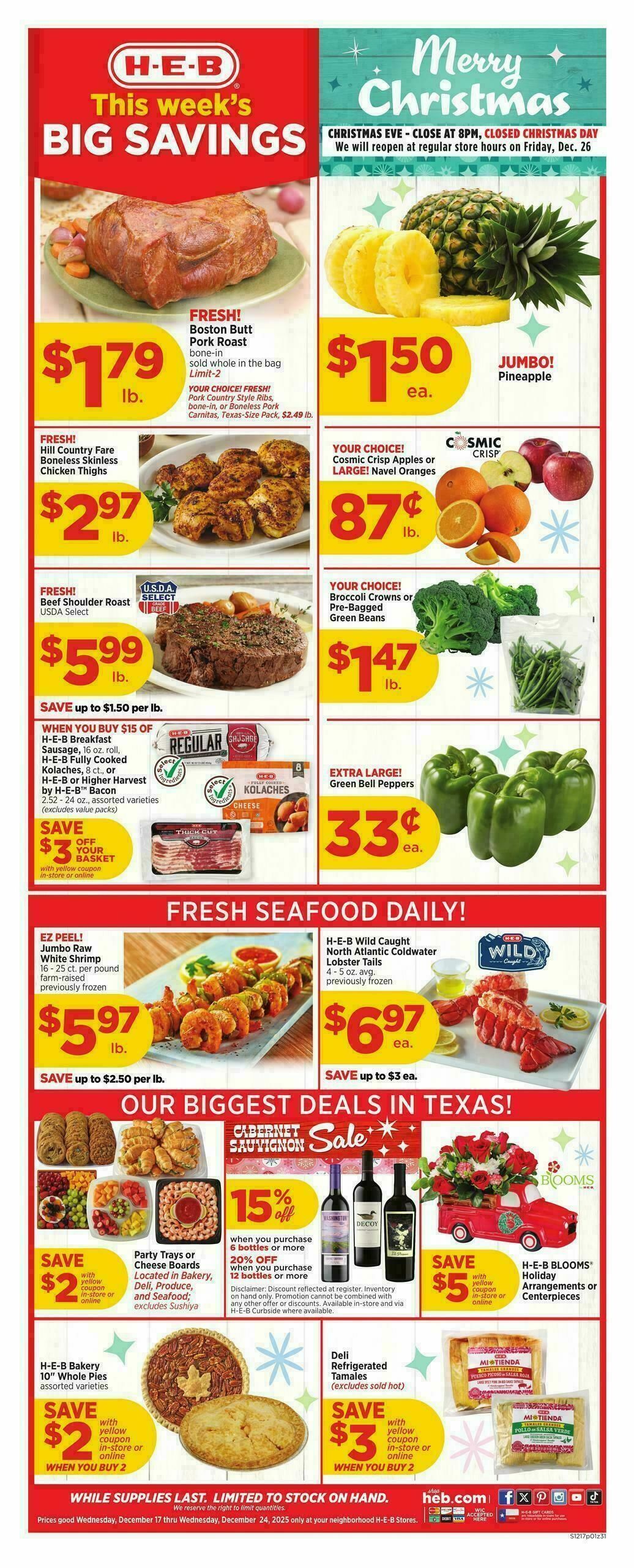 H-E-B Weekly Ad from December 17