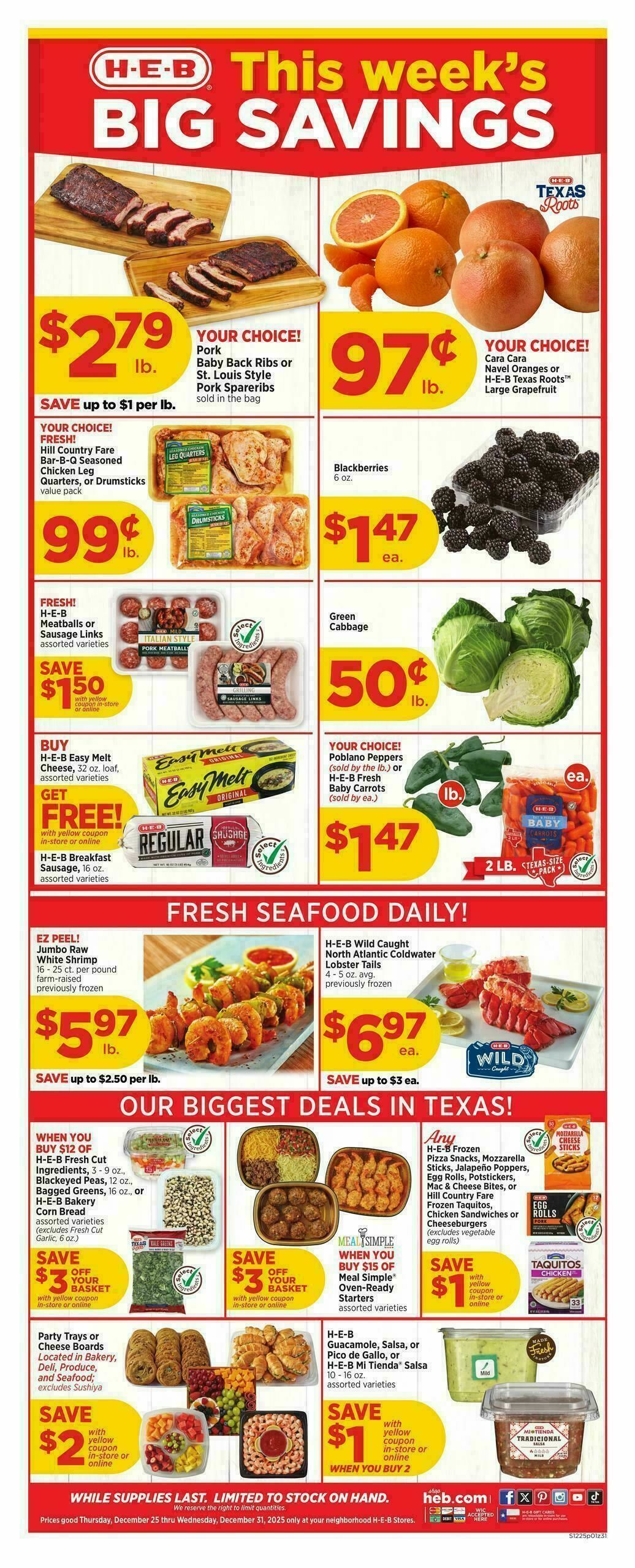 H-E-B Weekly Ad from December 25