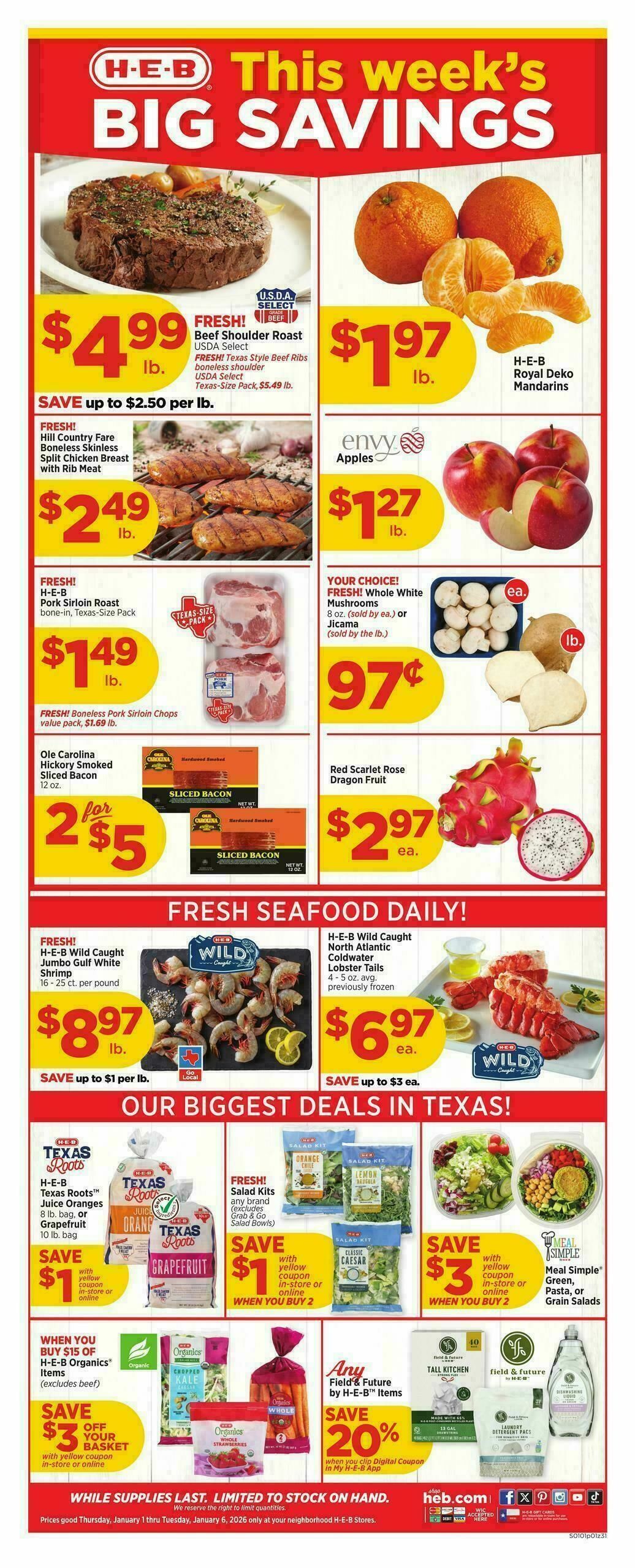 H-E-B Weekly Ad from January 1