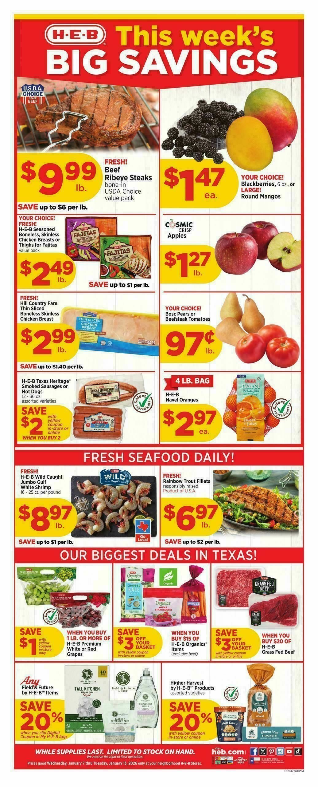 H-E-B Weekly Ad from January 7