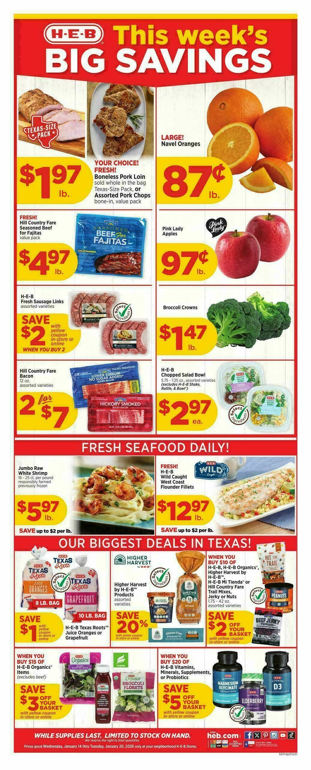 H-E-B Weekly Ad from January 14