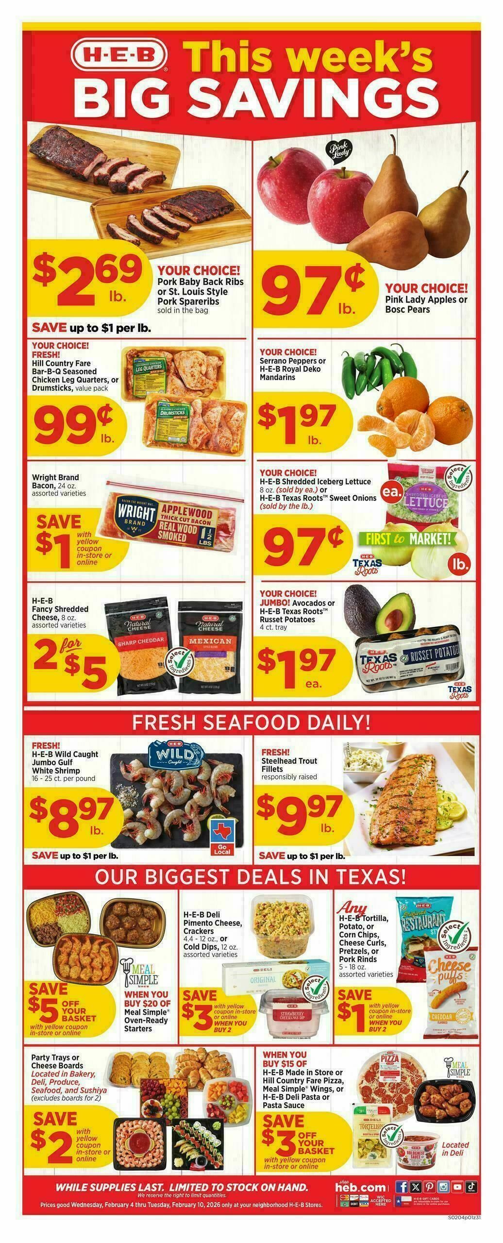 H-E-B Weekly Ad from February 4