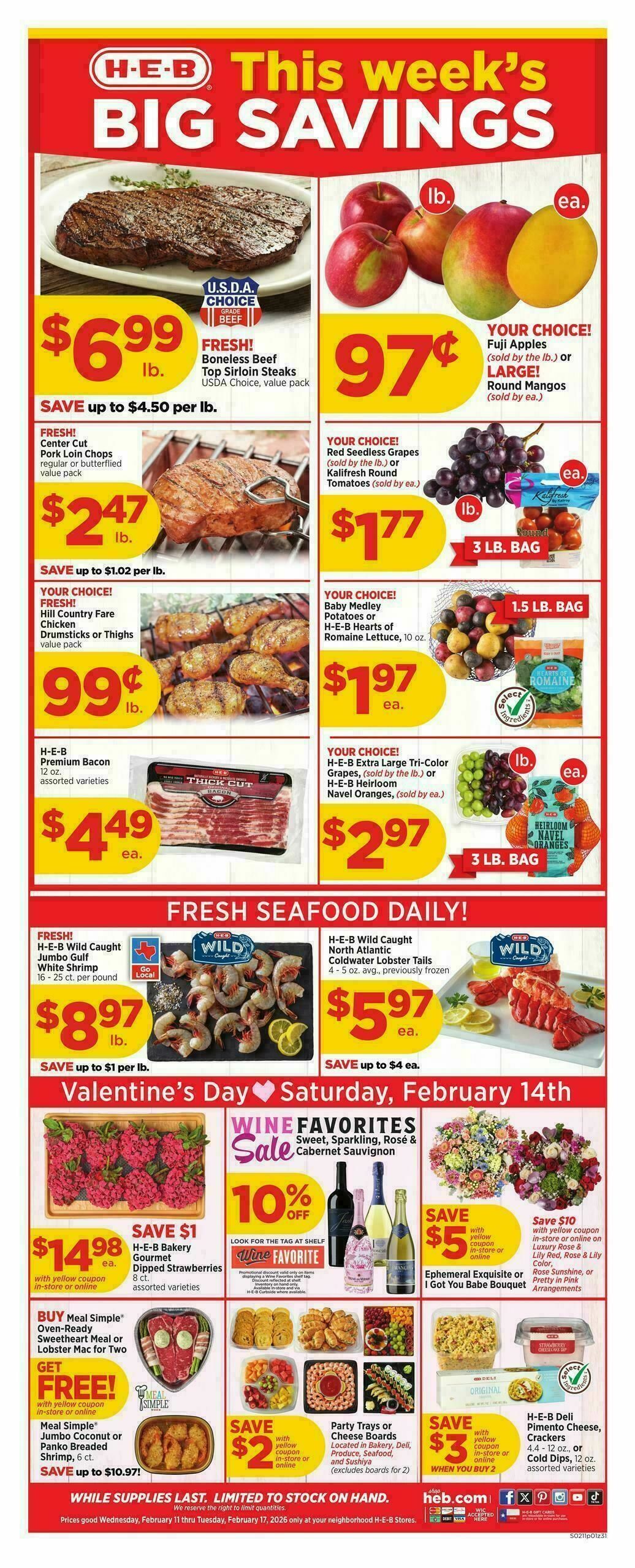 H-E-B Weekly Ad from February 11