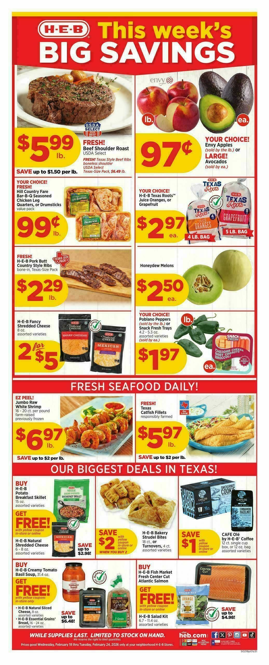H-E-B Weekly Ad from February 18