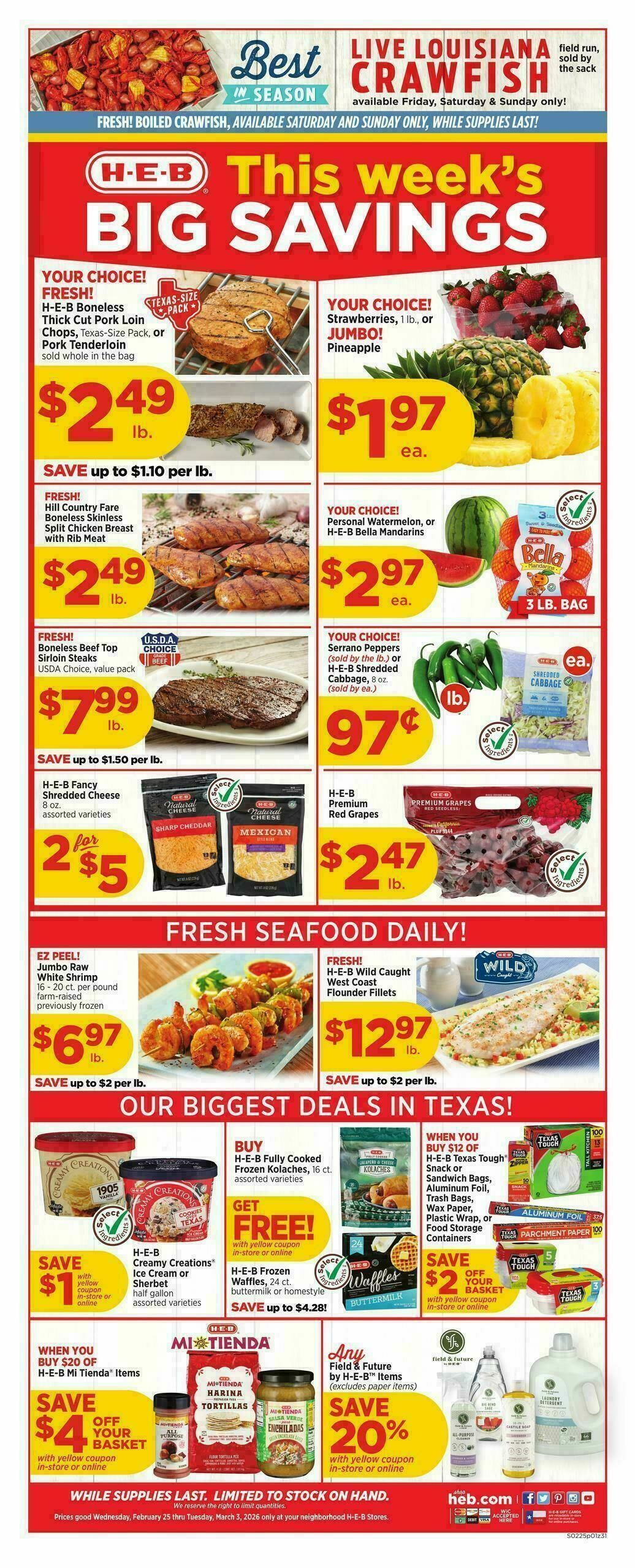 H-E-B Weekly Ad from February 25