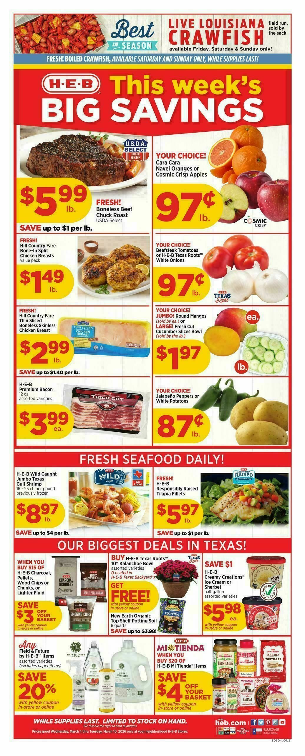 H-E-B Weekly Ad from March 4