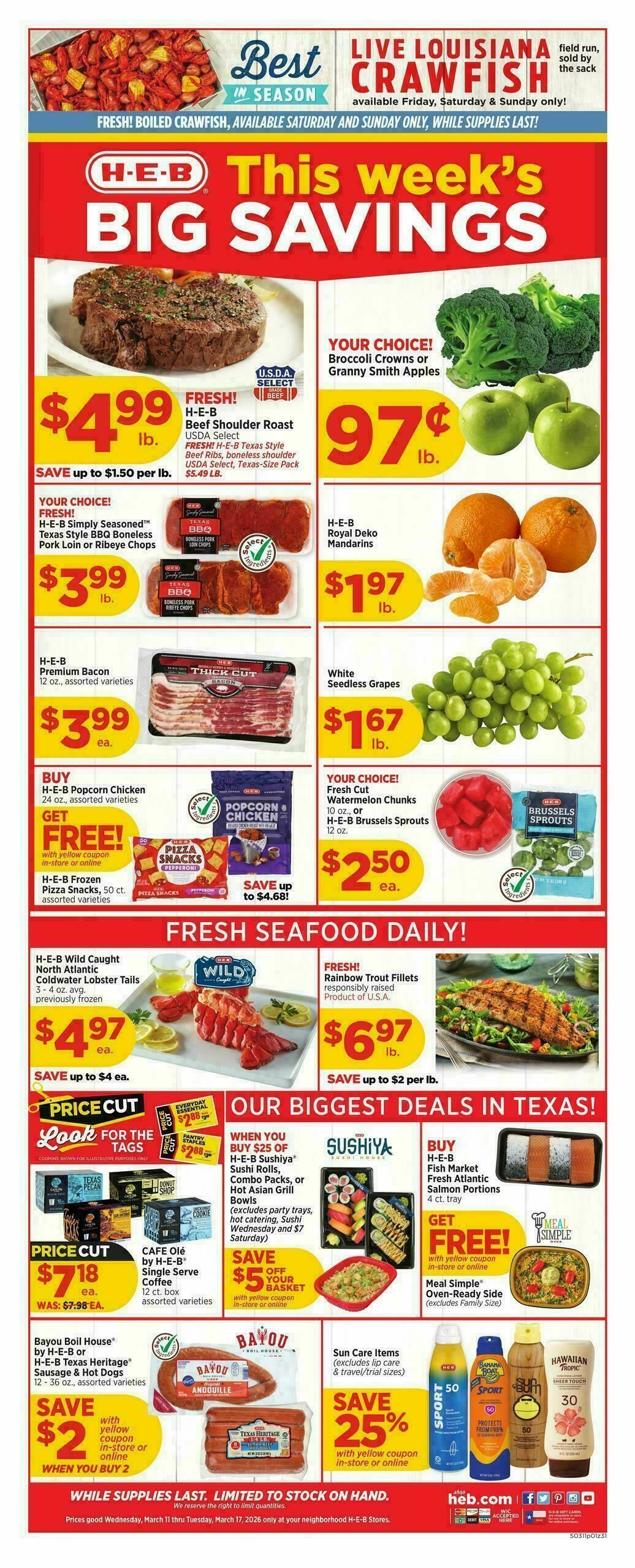 H-E-B Weekly Ad from March 11