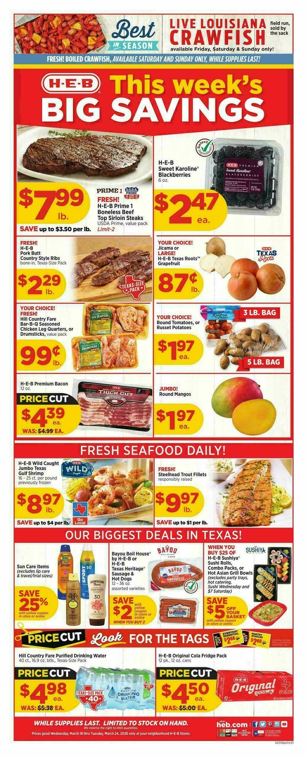 H-E-B Weekly Ad from March 18