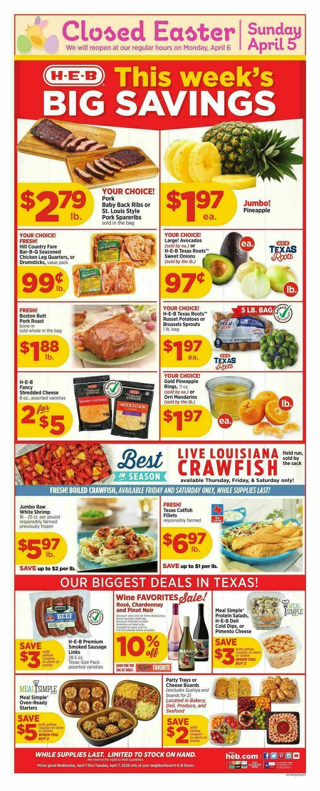 H-E-B Weekly Ad from April 1