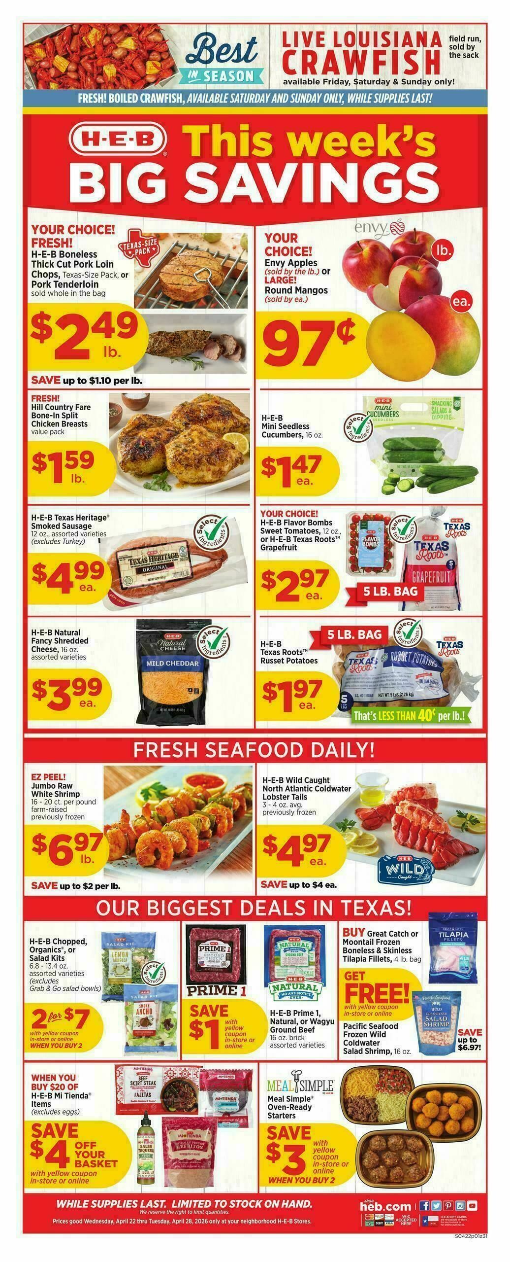 H-E-B Weekly Ad from April 22