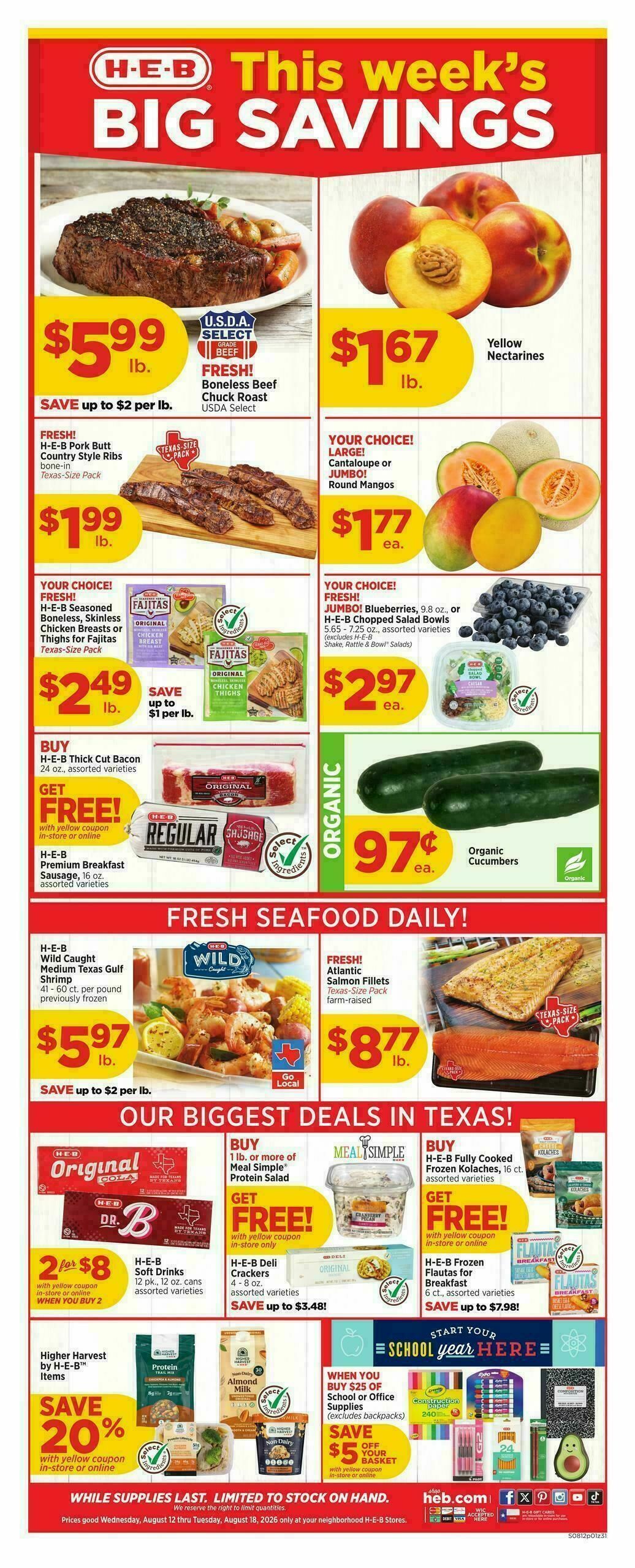 H-E-B Weekly Ad from August 12