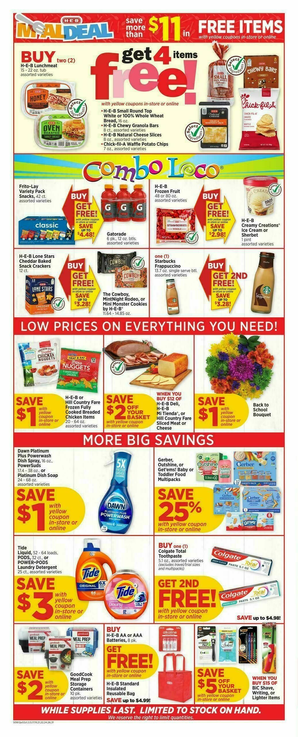 H-E-B Weekly Ad from August 12