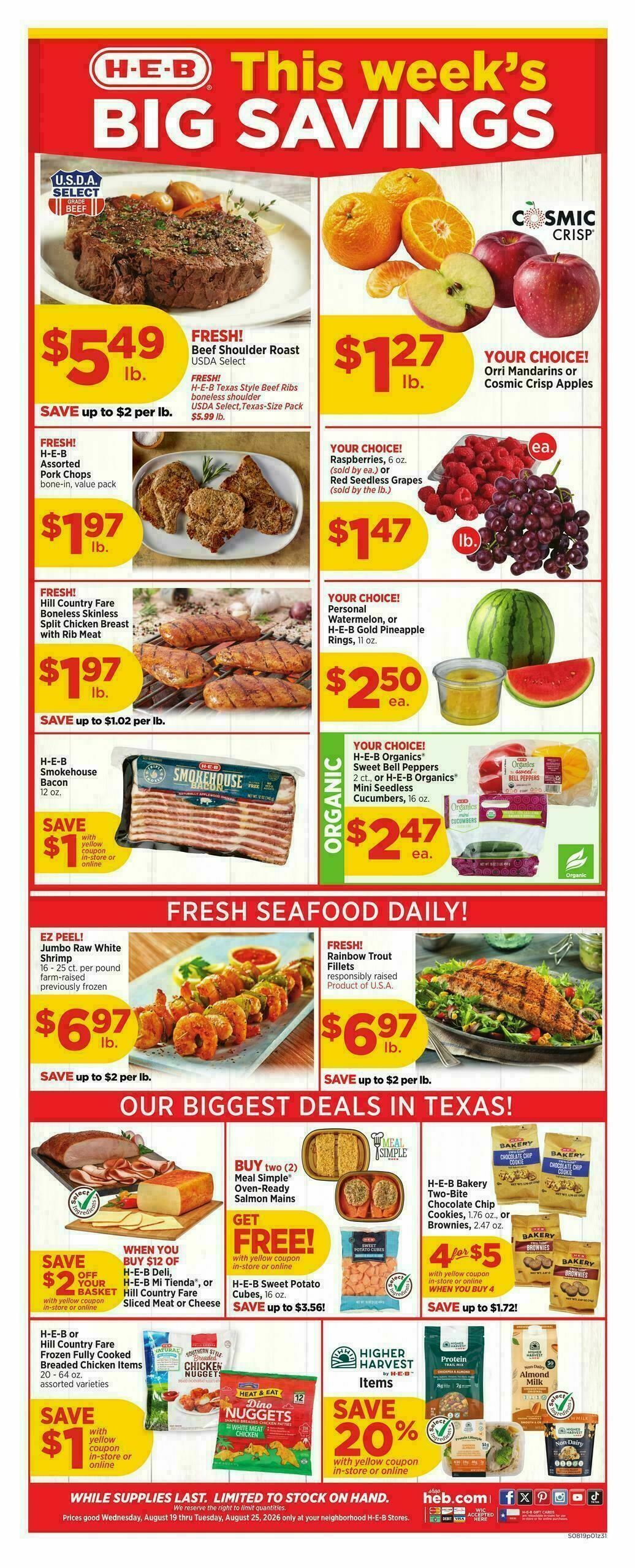 H-E-B Weekly Ad from August 19