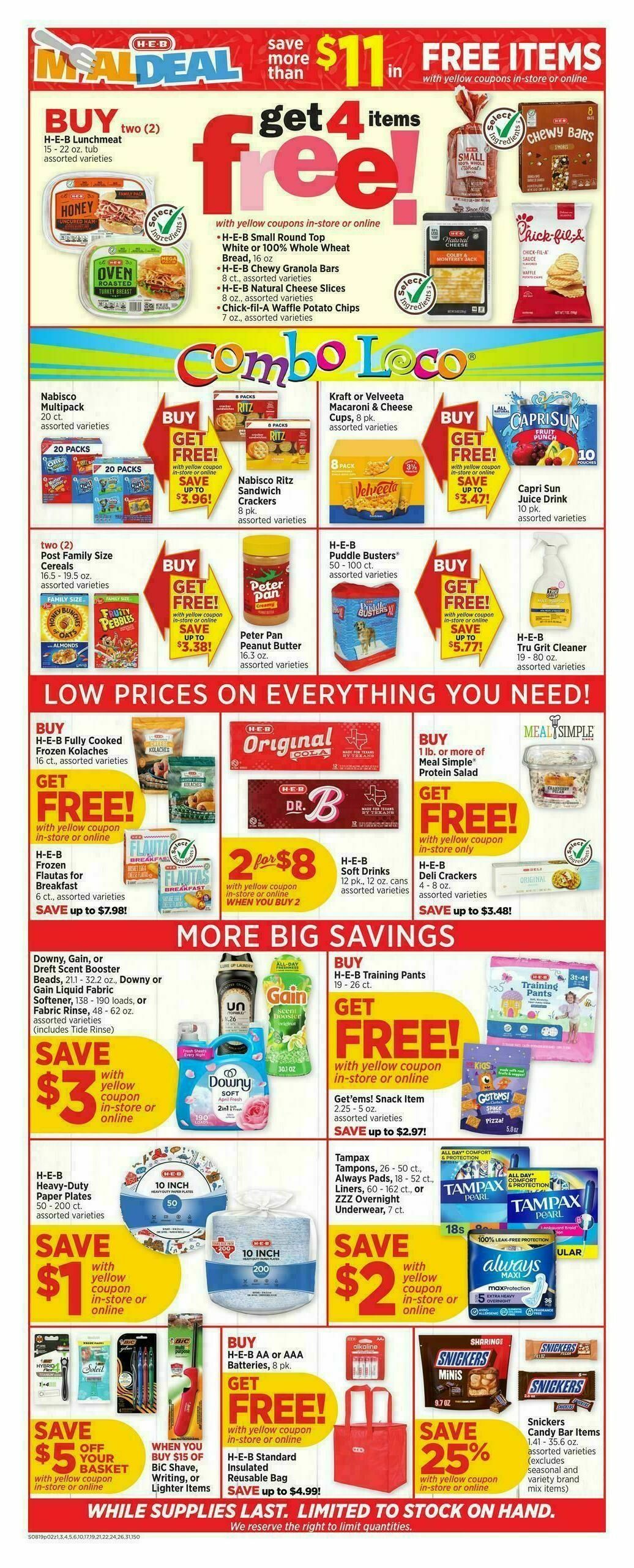 H-E-B Weekly Ad from August 19