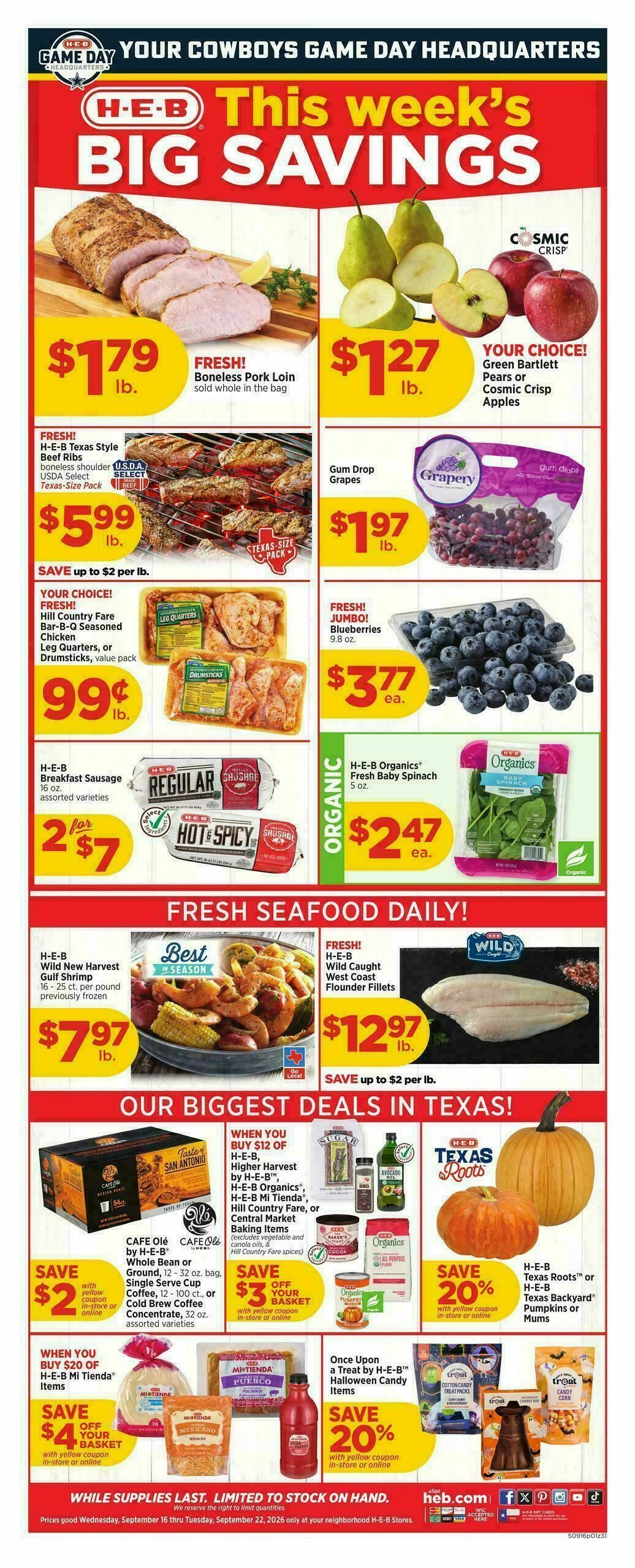 H-E-B Weekly Ad from September 16