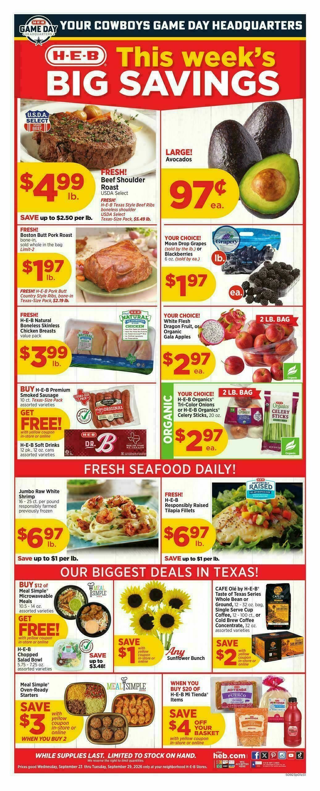 H-E-B Weekly Ad from September 23