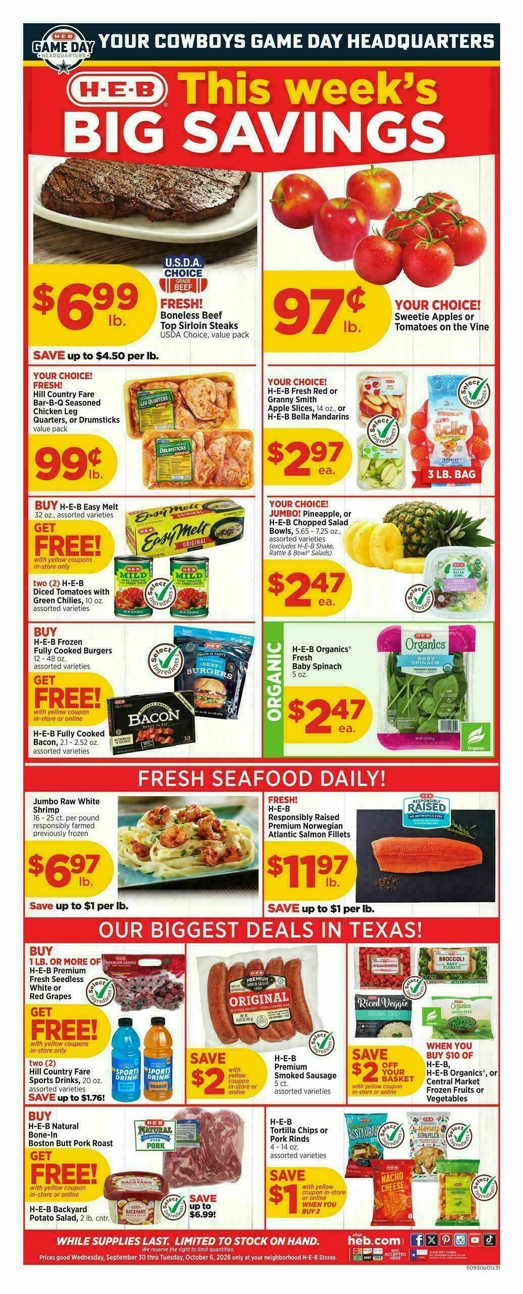 H-E-B Weekly Ad from September 30
