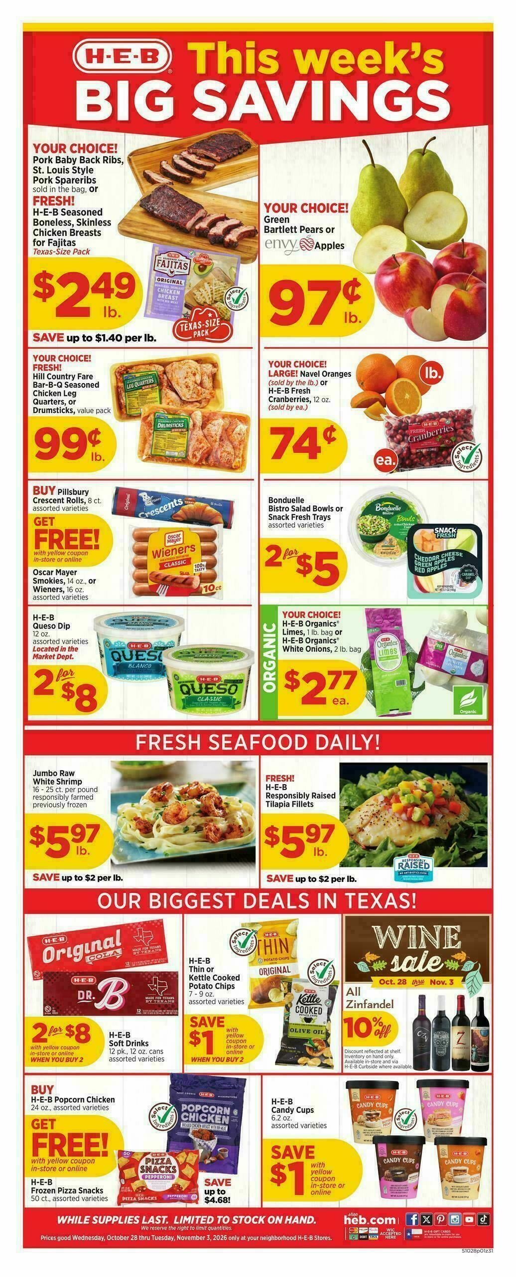 H-E-B Weekly Ad from October 28