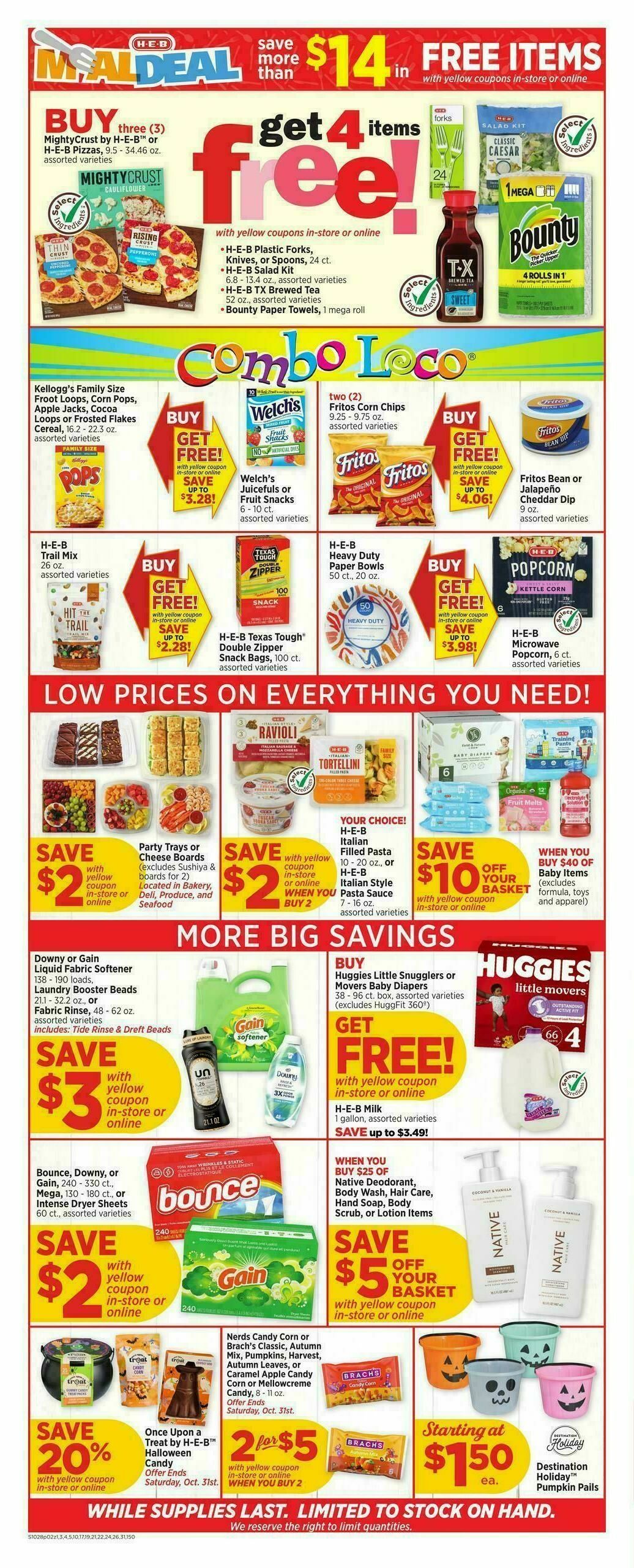 H-E-B Weekly Ad from October 28