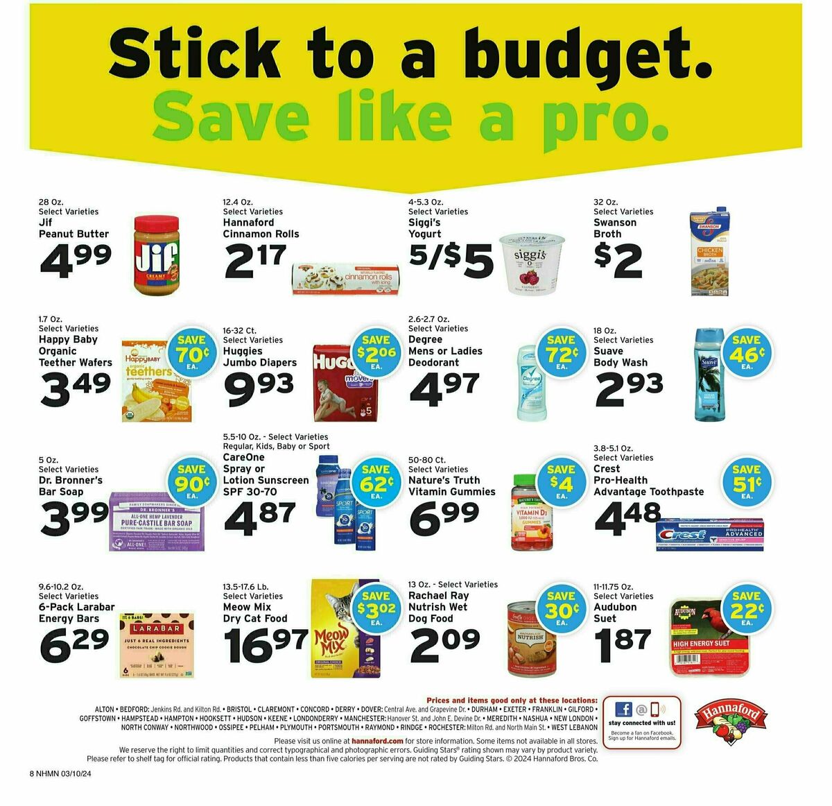 Hannaford Weekly Ad from March 10