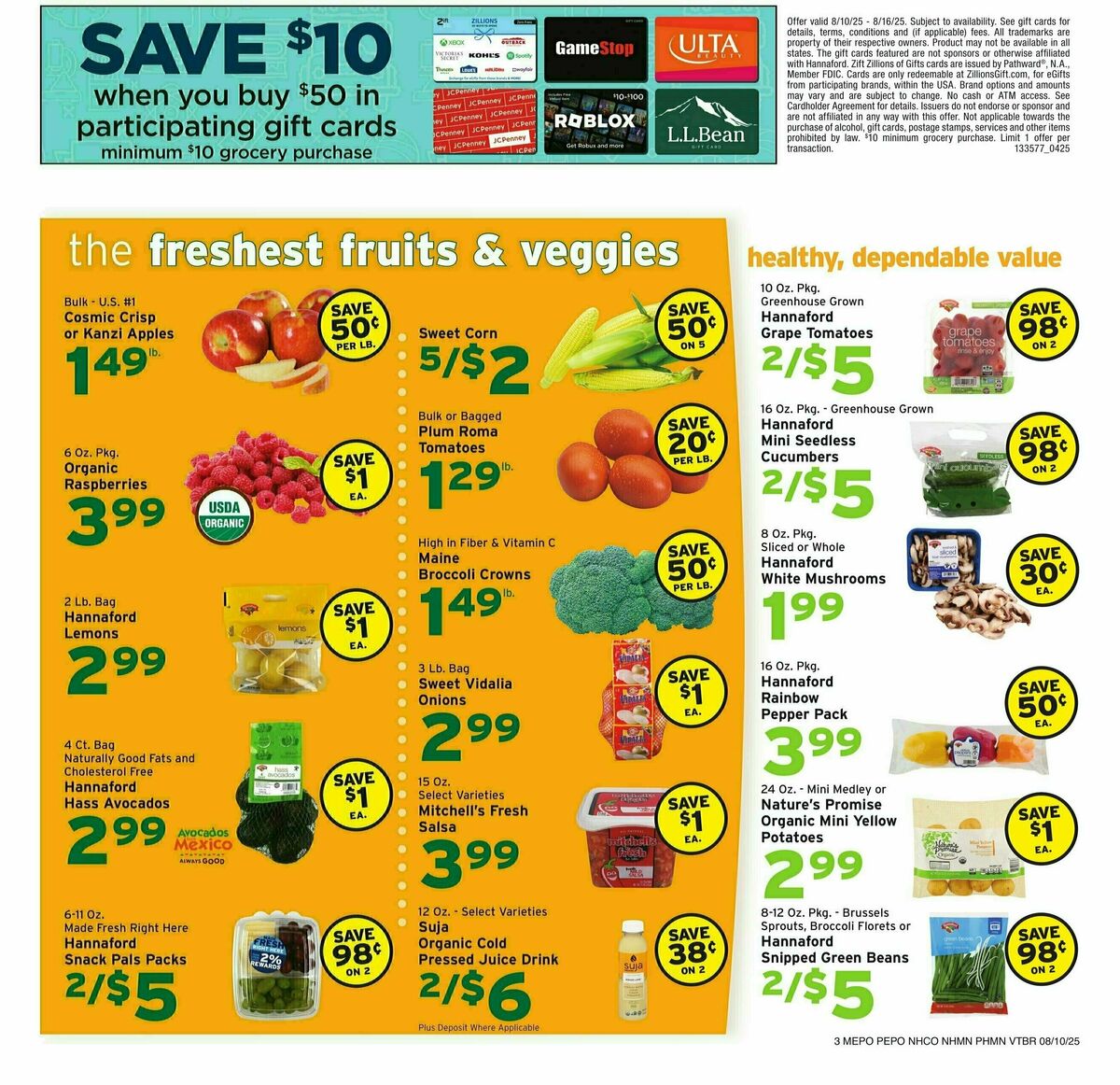 Hannaford Weekly Ad from August 10