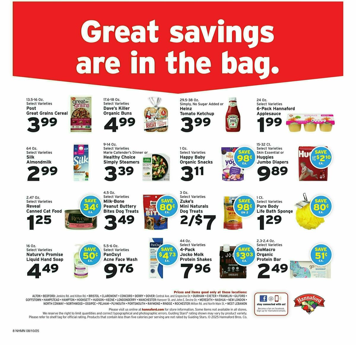 Hannaford Weekly Ad from August 10