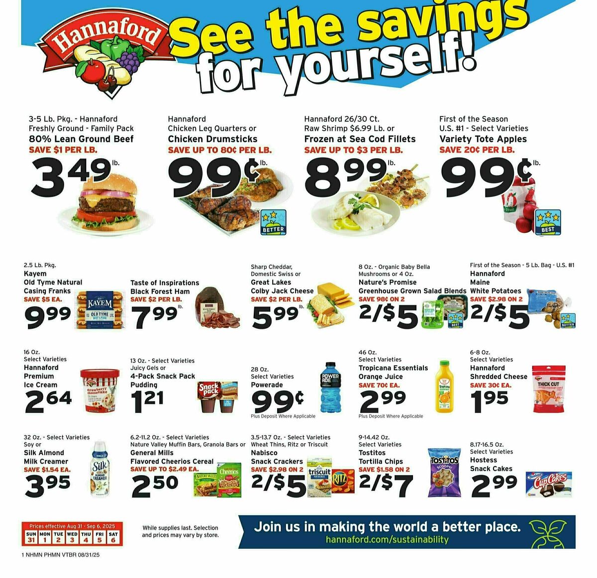 Hannaford Weekly Ad from August 31