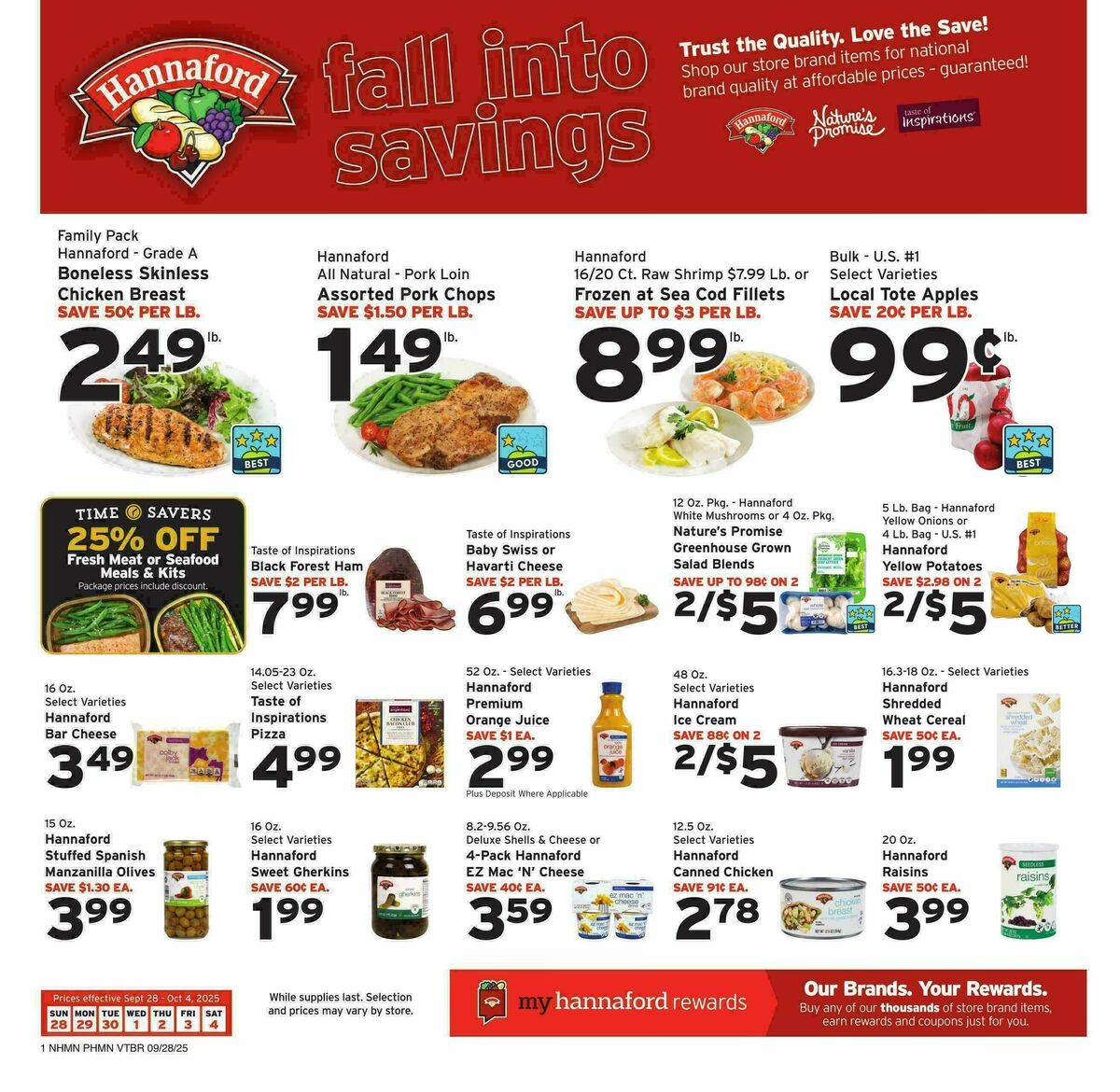 Hannaford Weekly Ad from September 28