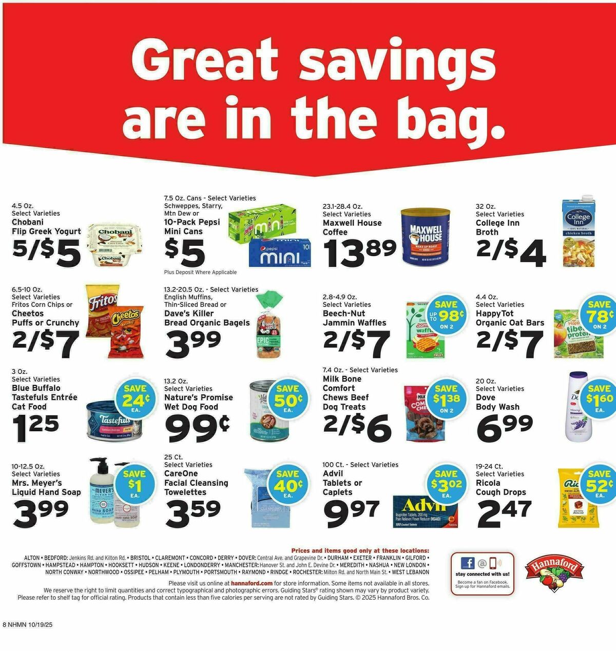 Hannaford Weekly Ad from October 19