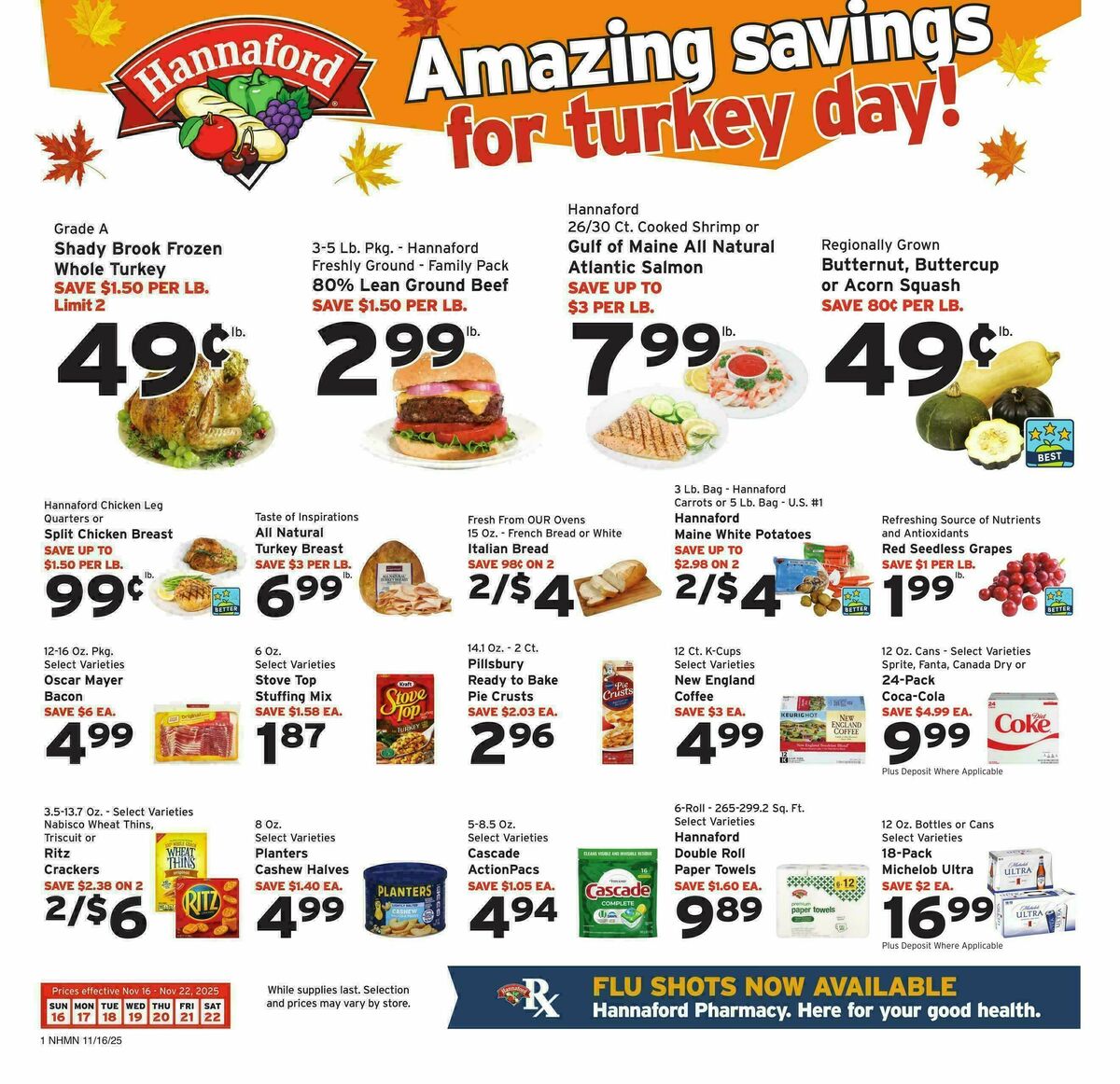 Hannaford Weekly Ad from November 16