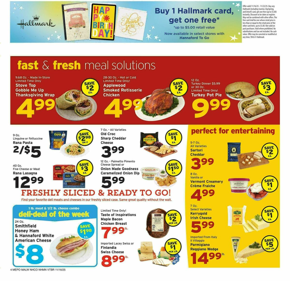 Hannaford Weekly Ad from November 16