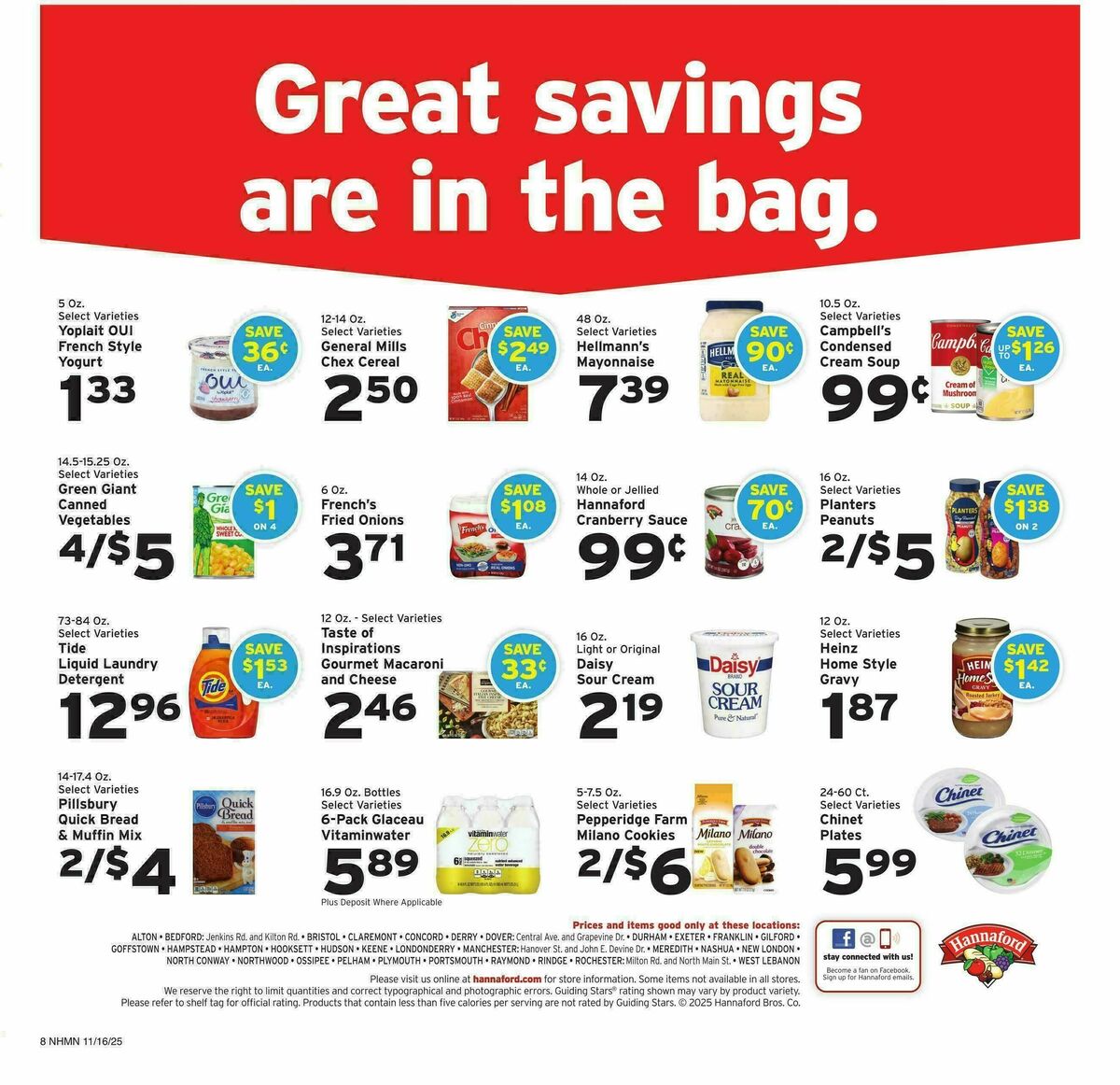 Hannaford Weekly Ad from November 16