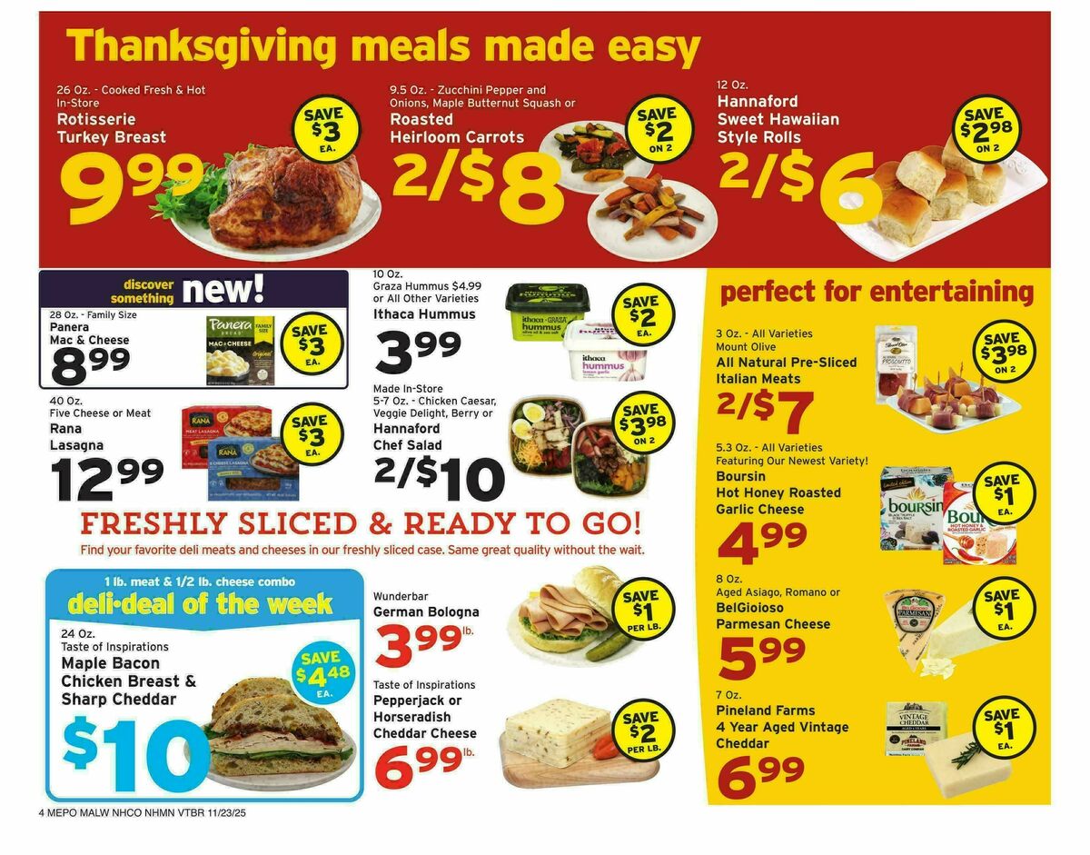 Hannaford Weekly Ad from November 23