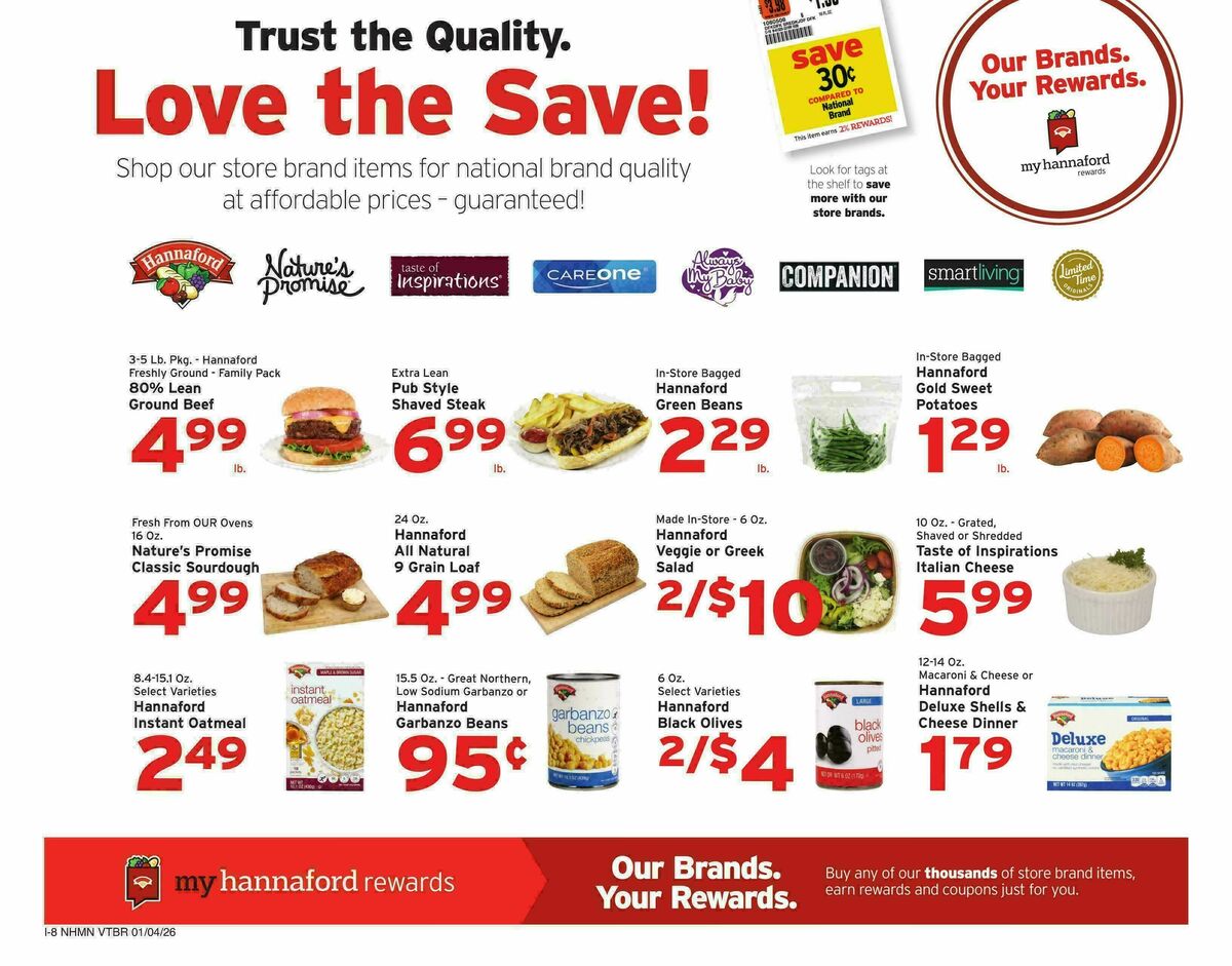 Hannaford Weekly Ad from January 4