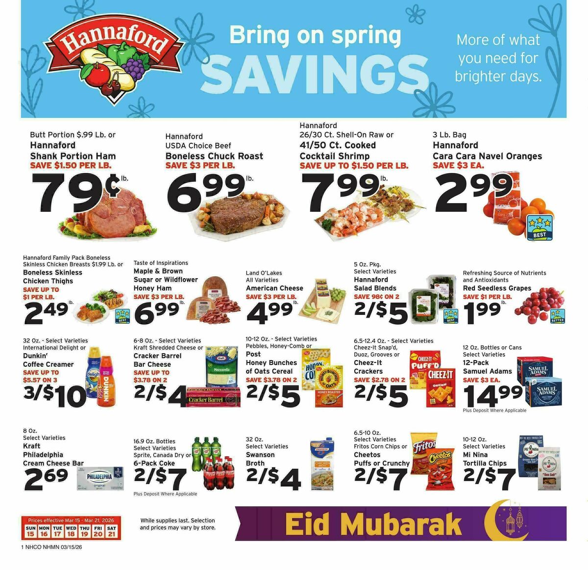 Hannaford Weekly Ad from March 15