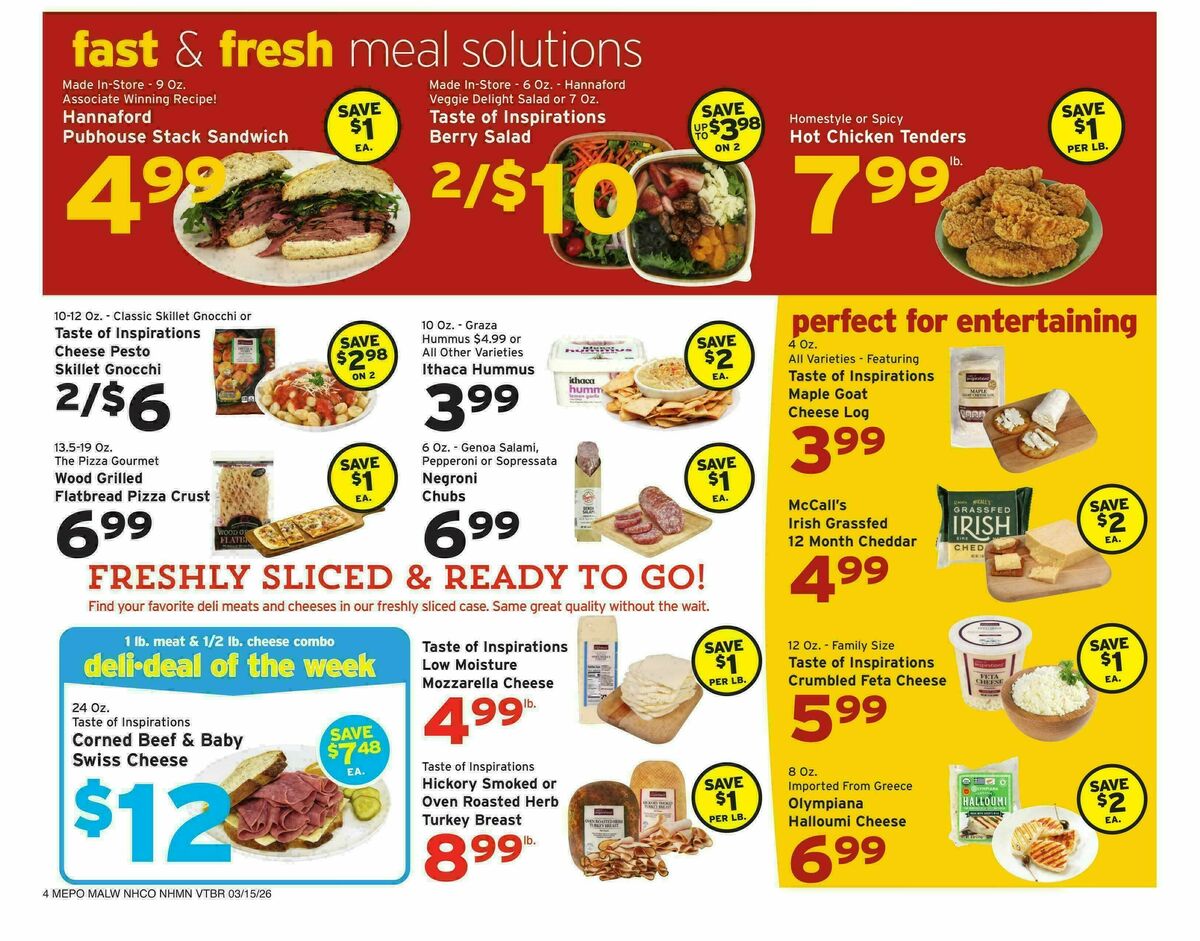 Hannaford Weekly Ad from March 15