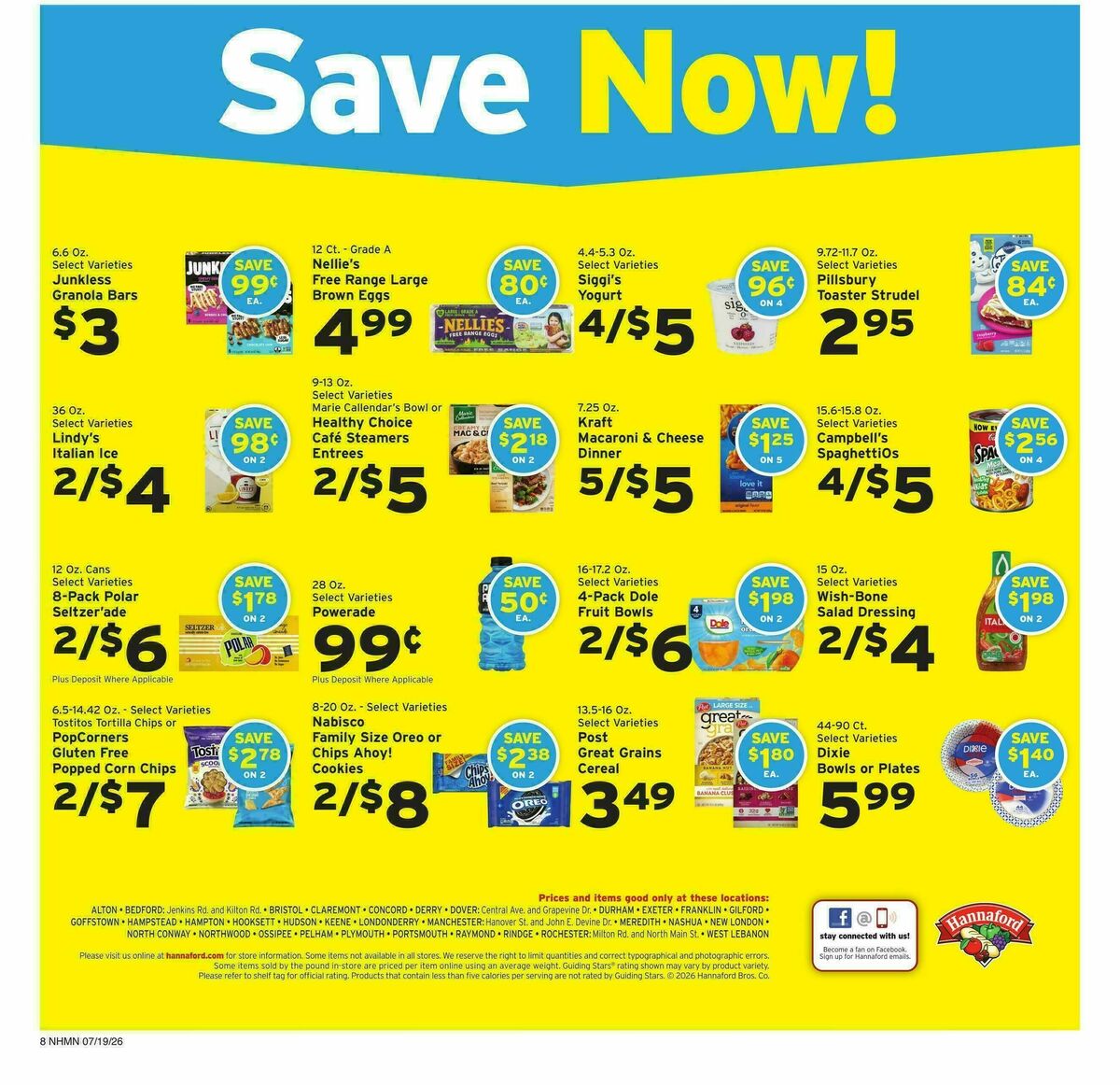 Hannaford Weekly Ad from July 19