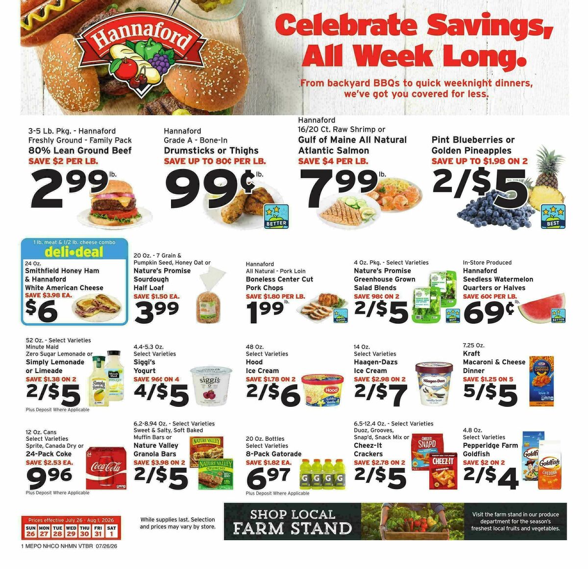 Hannaford Weekly Ad from July 26