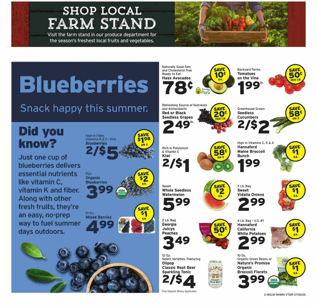 Hannaford Weekly Ad from July 26