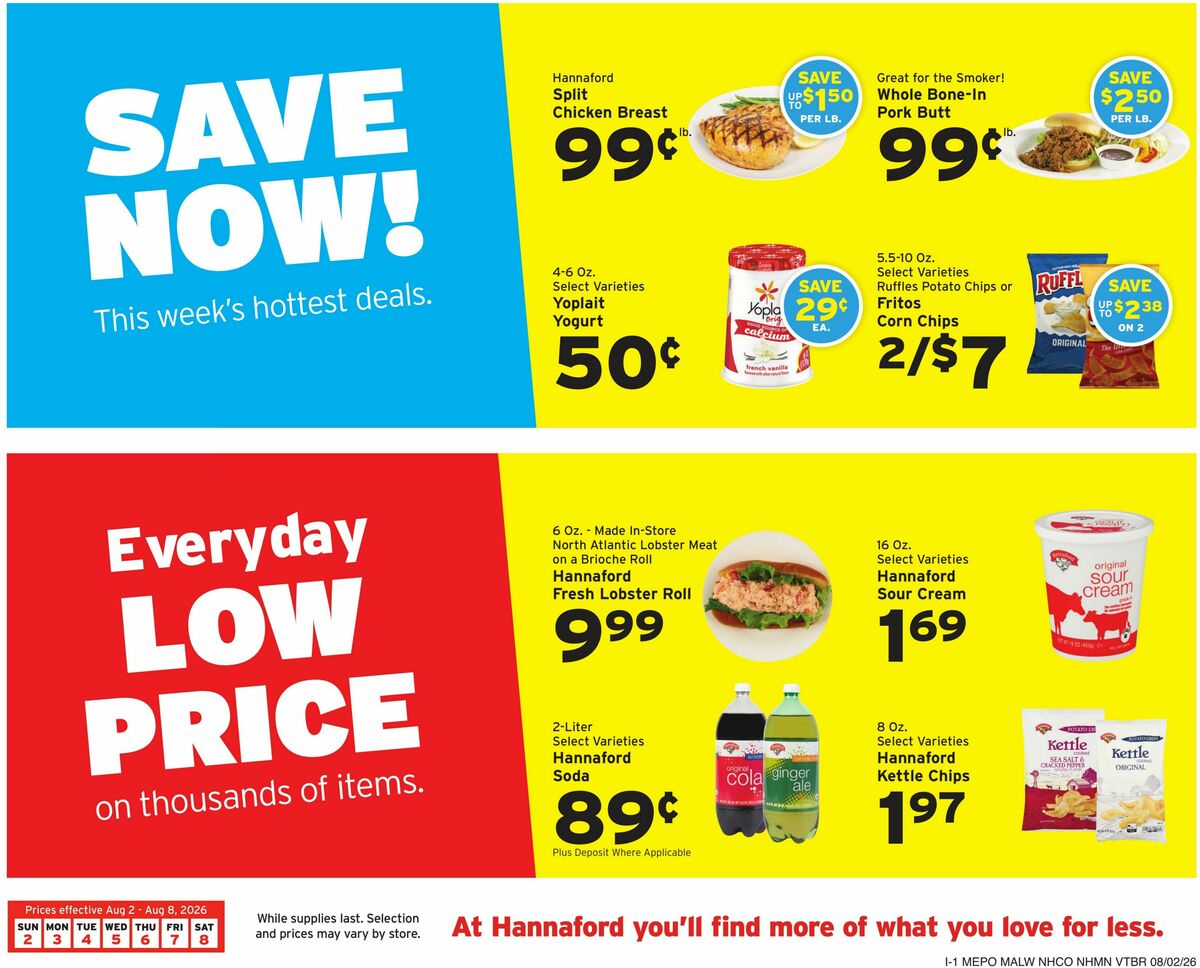 Hannaford Weekly Ad from August 2