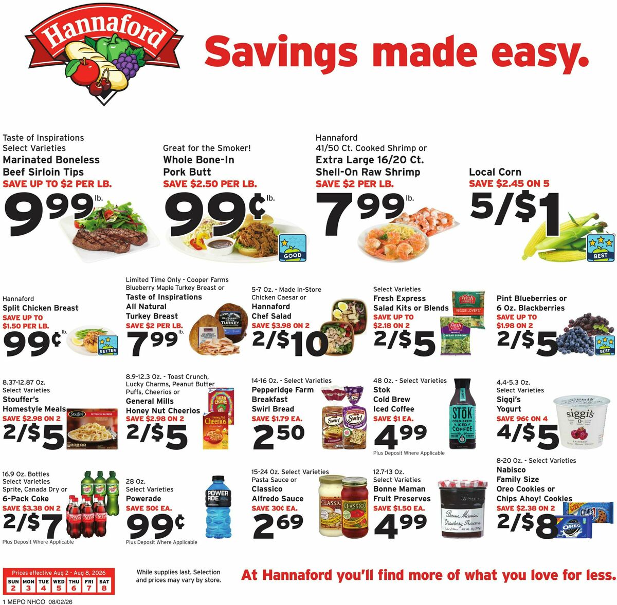 Hannaford Weekly Ad from August 2