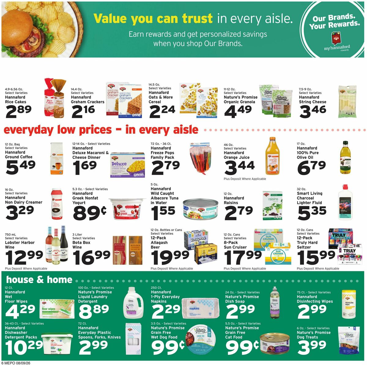 Hannaford Weekly Ad from August 9