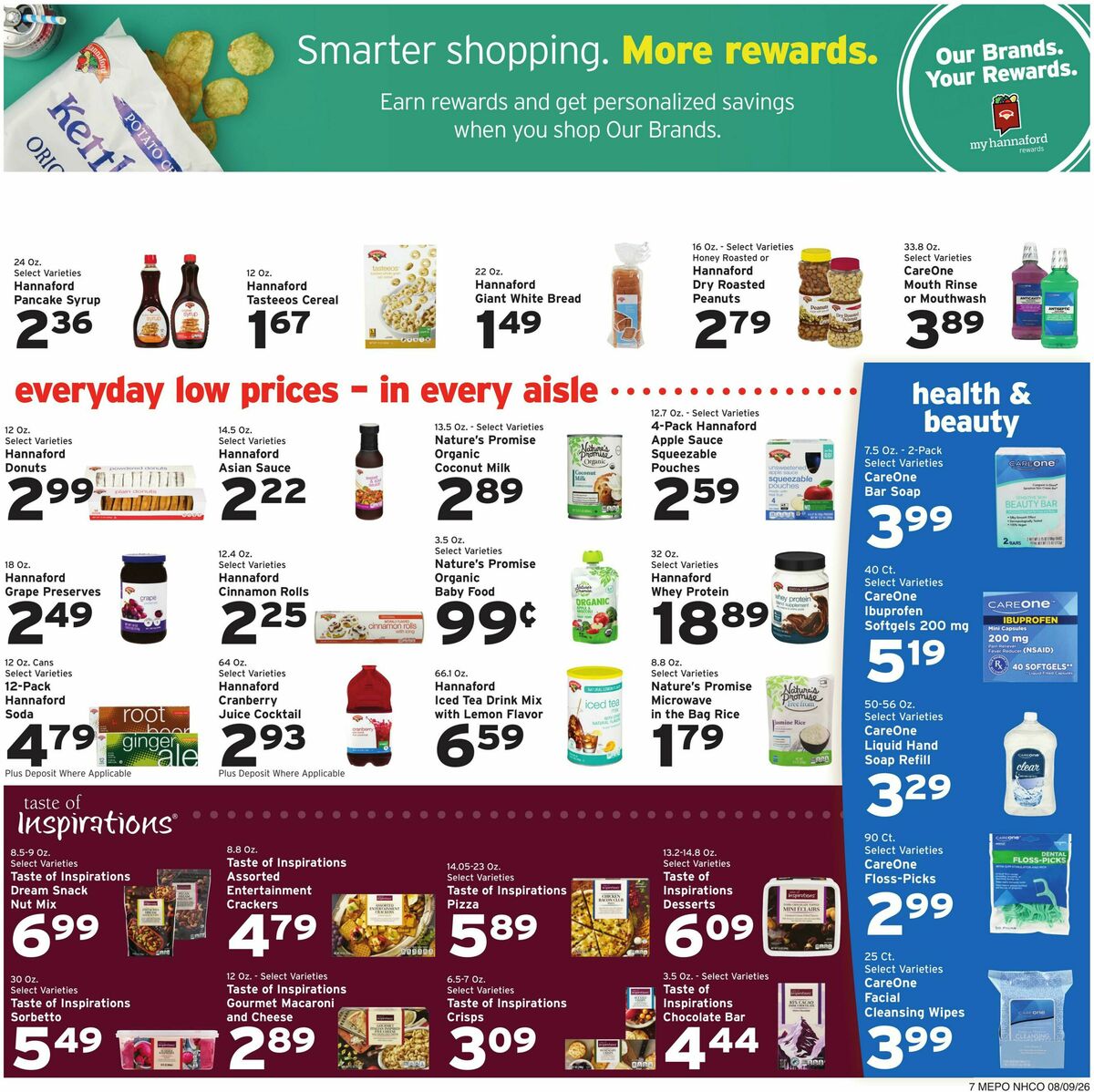 Hannaford Weekly Ad from August 9