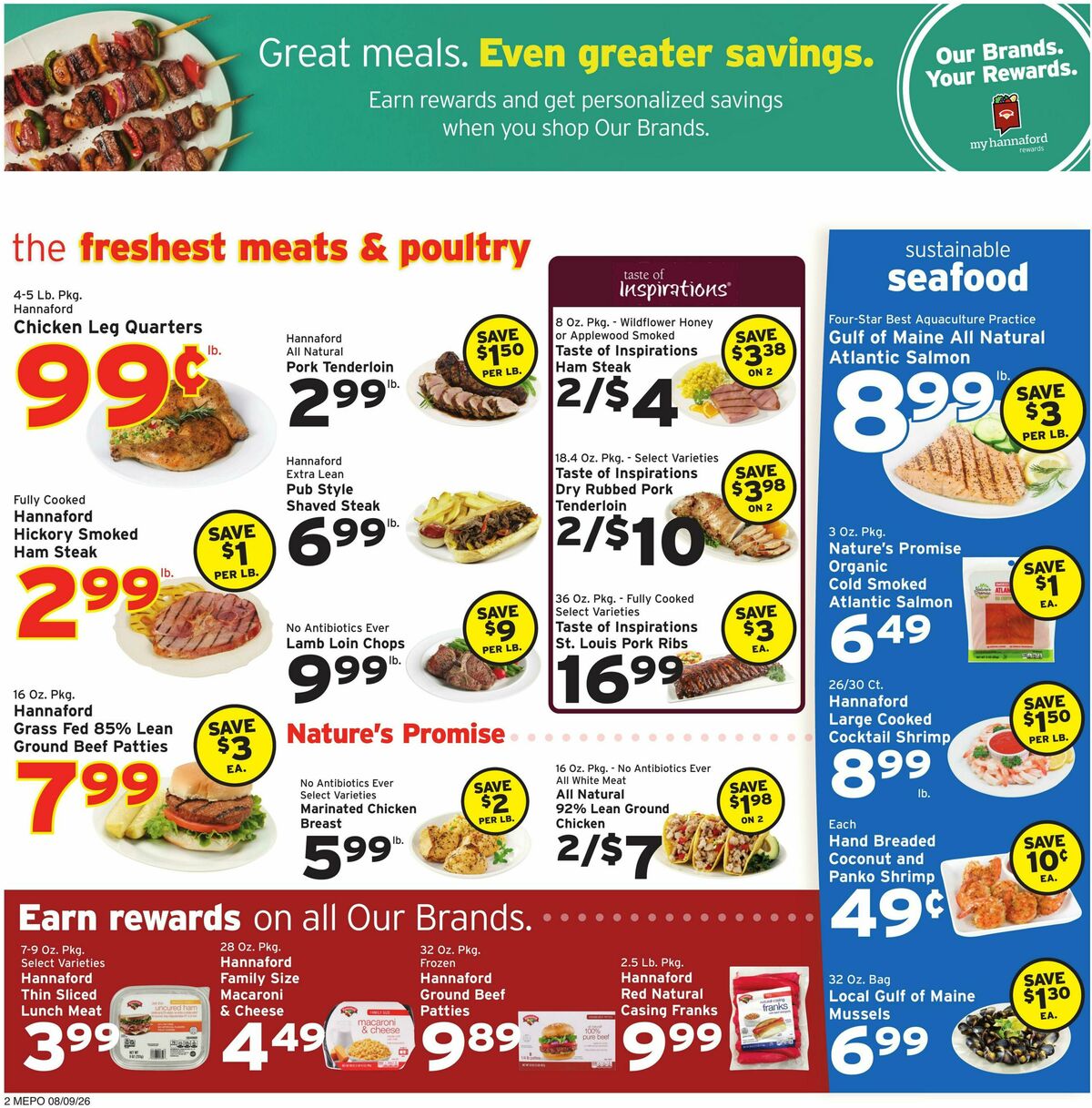 Hannaford Weekly Ad from August 9