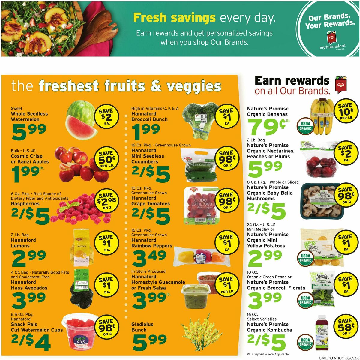 Hannaford Weekly Ad from August 9