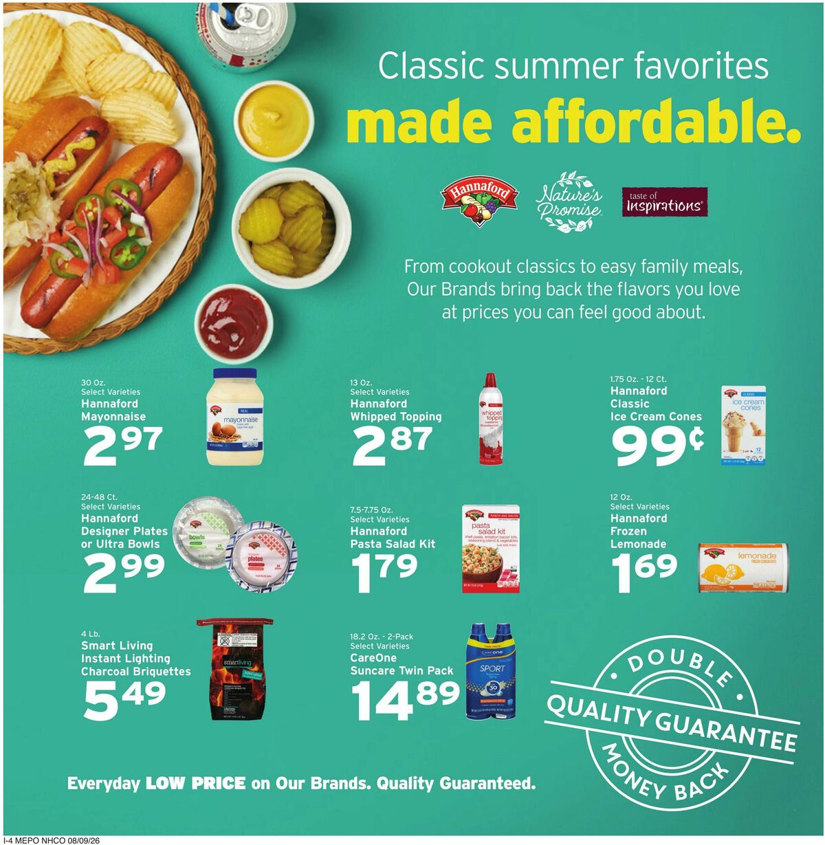 Hannaford Weekly Ad from August 9