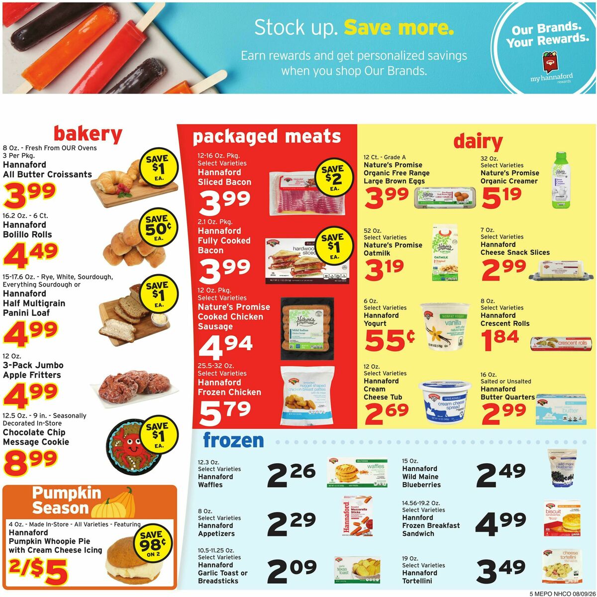 Hannaford Weekly Ad from August 9