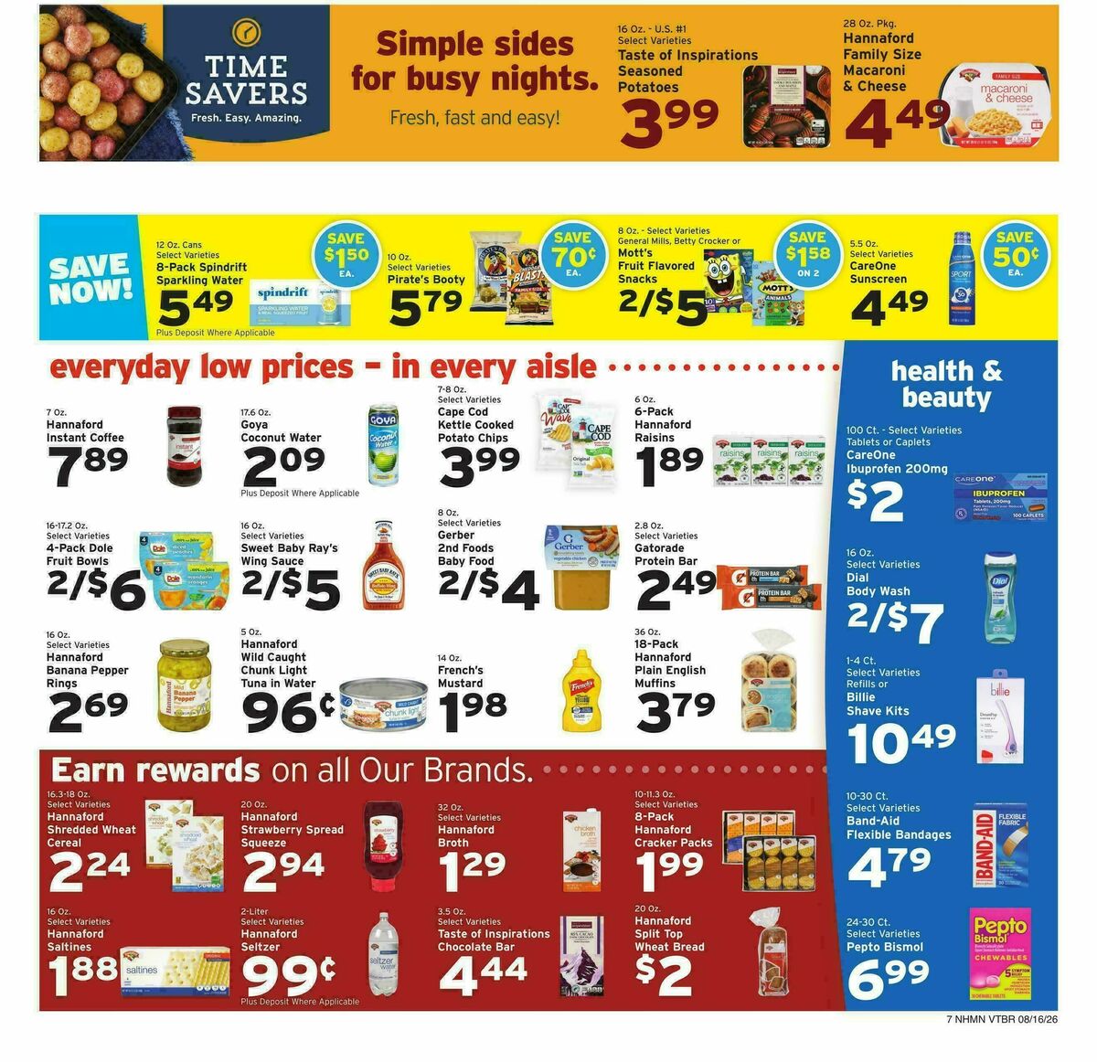Hannaford Weekly Ad from August 16